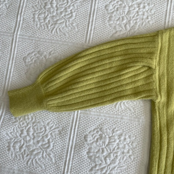 Aerie Buttercream Oversized Ribbed Crew Neck Sweater Lime Green XS - Picture 9 of 13